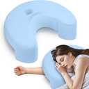 Side Sleeper Pillow, Side Sleeper Pillows for Adults, Memory Foam Pillow for Neck and Shoulder Pain, Ideal for Side Sleepers, Side Sleeper Pillows with Arm Hole (Blue)