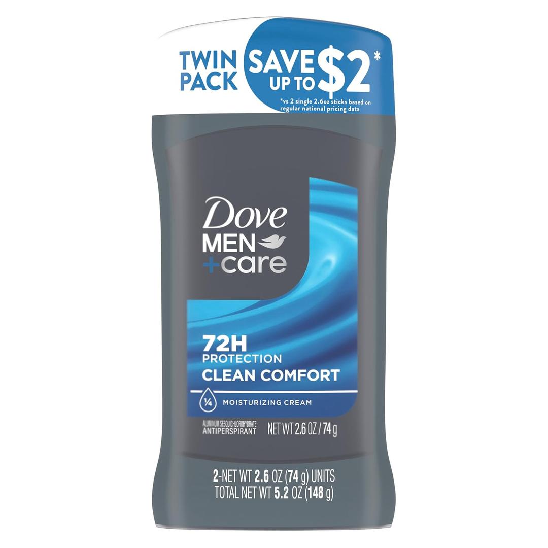 Dove Men+Care Antiperspirant Deodorant Stick, Clean Comfort, 2.7 Ounce (Pack of 6)