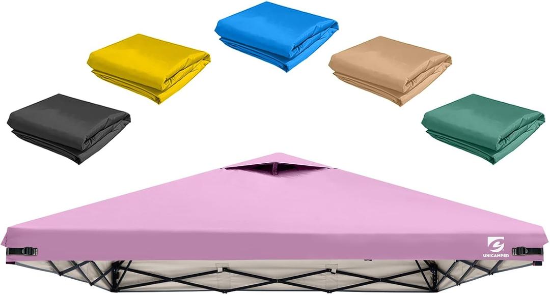 10x10 Pop Up Canopy Replacement Top Cover with Air Vent for Straight Leg Canopy Tent, Waterproof for Outdoor Garden Patio Camping Sun Shade(Frame NOT INCUDE) (Pink)