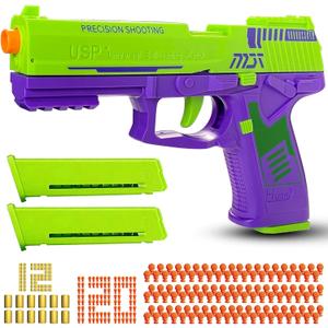 Toy Gun with Automatic Reloading Rebound Shell Ejecting and Soft Foam Blaster, Ideal for Shooting Games, Education Model Toys, Gift for Kids Boys Girls