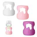 3 Pack Silicone Sleeve for Dr. Brown Wide-Neck Bottle 5 oz, Anti Breakage Bottle Holder for Baby with Tree-Shaped Cutout Design-BPA Free(White,Pink,Purple)