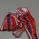 BIKINX Womens Swimsuits Sexy Thong Micro Bikini Ditsy Floral Two Piece Sets Bathing Suit Color Block Bandeau Swim Top (8-10, 2pcs Floral Red2)