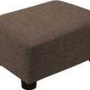 CAROLMADE Small Foot Stool Ottoman Footstool with Legs Under Desk Footrest for Living Room Bedroom and Office,Linen-Brown