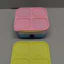 4 Pcs Snack Box Containers Set, Reusable 4 Compartment Lunchable Container with 2Pcs Sauce Containers, Stackable BPA-Free Bento Box for School, Work, Travel (4 Color)