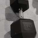 CAP 50lb Rubber Coated Hex Dumbbell, Chrome Grip, Free Weights, Count of 1