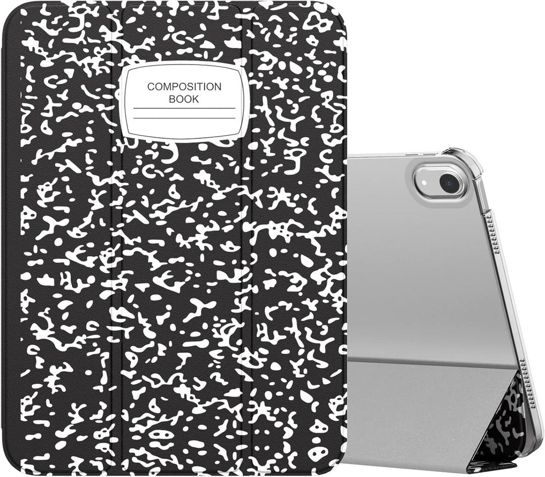MoKo for iPad (A16) 11th Generation Case 11 Inch 2025, iPad 10th Generation Case 10.9 Inch 2022, Slim Stand Hard PC Translucent Back Shell Smart Cover, Support Touch ID, Auto Wake/Sleep,Notebook Black