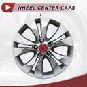 4 Pc Wheel Center Caps Hub Caps Rim Center Caps for Toyota Rav4 2006-2012 Wheel Caps Hubcap Center Covers No.4260B0R020 Silver Tone Plastic