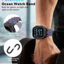 Upgraded Ocean Band Compatible with Apple Watch Ultra 3/2/1 49mm, S11/S10 46mm, 9/8/7 45mm, SE3/SE2/SE/6/5/4 44mm, 3/2/1 42mm, Metal Connector Breathable Sport Watch Strap for Men Women