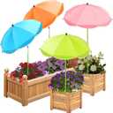 4 Pack Upgraded Plant Umbrellas for Outdoor Plants, 26" Larger Garden Plant Umbrella Shade with Adjustable Angle, 43.4" Higher Sun Shade for Plants, Potted Plant, Garden Beds (4 Pack-1Pink 1Blue 1Green 1Orange)