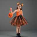 Kids Girls Halloween Costume Beetle Ruffle Tulle Tutu Dress Cosplay Costume Fancy Dress Up Outfit Festival Suit (XL/8-9Y, Black)