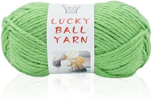 2 Pack 50% Wool Yarn for Crocheting and Knitting,131yds/120m Crochet Yarn for Beginners, Suitable for Sweater,Scarf,Hat(Apple Green)
