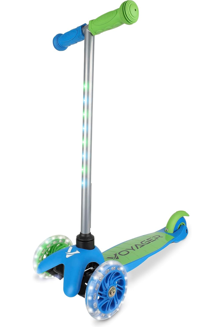 Scooter for Kids Ages 3-5 - Light Up Wheels, Extra Wide Deck, Foot Activated Break, Self Balancing Kids Toys for Boys & Girls