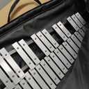 Professional 32 Note Glockenspiel Xylophone Bell Kit for beginner :Muted Practice Pad Percussion Kit for Adult, with Three Types of Drumsticks, Adjustable Stand&Carrying Bag