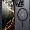 Magnetic for iPhone 16 Pro Case, Upgraded Full Camera Protection, Compatible with Magsafe, Drop Protection, Translucent Matte Back Bumper for iPhone 16 Pro 6.3-Inch (Black)  