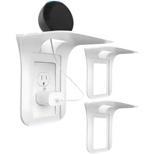 3 Pack Plug Shelf for Wall Outlet, Wall Mount Socket Stand for Space Saving