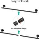 USHOWER Matte Black Towel Bar, 24-Inch Towel Rack for Bathroom Wall Mounted, Thicken SUS304 Stainless Steel Towel Rod Modern Home Decor (Total Length 26-Inch)