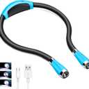 Book Light, Neck Reading Light, USB Rechargeable, Hands Free, 4 Super Bright LED Bulbs, 3 Adjustable Brightness, Best for Reading in Bed, Knitting, Walking, Jogging, Mending in Night (Blue)