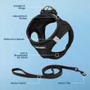 Voyager Step-in Pet Harness - All Weather Mesh, Adjustable Step in Harness for Cats and Dogs by Best Pet Supplies - 307S Black, M (M (Chest 15 - 17"))