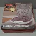 SugarWhisk Dinosaur Mini Waffle Maker for Kids, Mini Pancake Maker Machine for Halloween, 8 Different Shaped Dinos in Minutes, Electric Non-Stick Waffle Iron, White