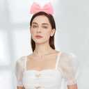 1Pc Sweet Pink Halloween Bow Headband Bowknot Hair Hoops Bands Headpiece Hairband for Women and Grils,Women Christmas Birthday Party Decorations Accessories Easy to Wear,Headbands Hair Accessories