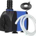 AQUANEAT Fountain Pump, 480 GPH Submersible Water Pump with 5 ft Tubing, for Aquarium Fish Tank, Pet Water Fountain, Hydroponics, Pond Waterfall Filter Pump