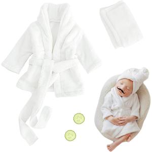 M&G House Newborn Photography Props Bathrobe Outfits Baby Photoshoot Props Robe Girl Baby Photo Prop Outfit Bathrobe (02 White(0-6 Months))