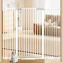 51'' Extra Wide Cat Gate Barrier 30-63'' Wide for Doorways Hallways, Pressure Mounted Tall Pet Dog Gates No Drilling Auto Close, Cat Fence Indoor Climb Proof (White)