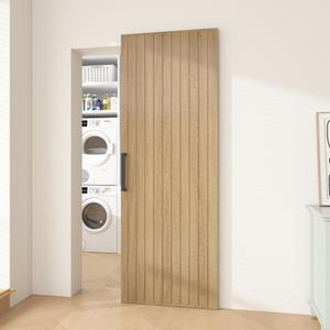 JUBEST 42"x84" Concealed Sliding Barn Door with Soft Close Hardware Kit