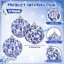 12 Pcs Chinoiserie Blue and White Balls Ornaments for Centerpiece Bowls Farmhouse Basket Tray Vases Decoration Gifts for Easter Basket Fillers Table Setting Spring Party, 2.75inch
