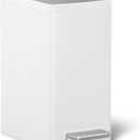 KOHLER 31319-STW 6 Liter (1.5 Gallon) Step Trash Can, Fingerprint Resistant, Quiet Close Lid, Stainless Steel + White