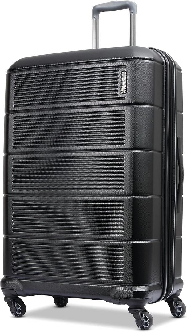 American Tourister Stratum 2.0 Expandable Hardside Luggage with Spinner Wheels, 28" SPINNER, Jet Black (28-Inch Checked-Large)