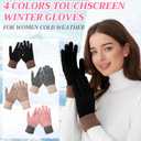 SATINIOR 8 Pairs Women's Winter Gloves Warm and Fleece Lining Knit Touchscreen Elastic Cuff Texting Gloves (Black, Gray, Khaki, Pink)