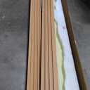 OUZUGIE WPC Acoustic Slat Wall Paneling, 8-Pack 96 x 6 Inches 3D Wall Panels for Interior Wall Decor,Living Room,TV Background,Study Room,Office Spaces,Bedroom,High Grille (Teak)