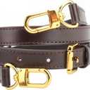 Vachetta Leather Adjustable Crossbody Strap for Leather Shoulder Strap Belt Replacement Suitable for L V Handbags (Width:0.7in-glossy Brown)