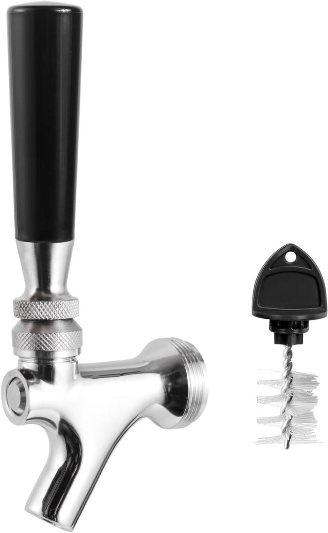 Beer Faucet All Commercial 304 Stainless Steel Beer Keg Tap with Handle, Plug, Draft Kegerator Tap for Beer Tower and Shank Tap Faucet Parts Kegerator Accessories