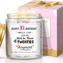 2 x Happy 30th Birthday Candle with Sprinkles - Unique Gift for Her, Sister, Best Friend, Wife, Coworker or Bestie Turning 30