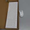 Wireless Keyboard and Mouse Set, 2.4G USB Silent Ultra-Thin Compact Full-Size Keyboard, Compatible with PC, Windows, Mac, MacBook (White)