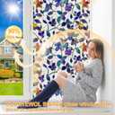 COUNTEWOL Window Privacy Film with Installation Tools Home Decorative Colored Glass Window Stickers Reusable electrostatic Rainbow Stickers (Frosted Stained Leaf, 45.2 x 78.7 in)