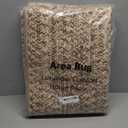 ROYHOME Machine Washable Rug 4x6 Print Braided Area Rugs Stain Resistant Non-Slip Floor Cover Farmhouse Solid Printed Textured Carpet for Bedroom Living Room Decor, Linen