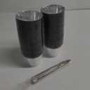 100 Black Rimmed Plastic Cups and 1 Silver Ice Tong Set - 9 Ounce Disposable Cocktail Glasses - Plastic Wine Cups - Black Party Decorations - Wedding Party Supplies