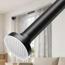 ALLZONE Adjustable Tension Curtain Rod, 40-157 inches, Heavy Duty Curtain Rods No Drilling, Anti-Slip Tension Rod for Window, Shower, Outdoor & Patio, Easy to Install, 1.26In Diameter, Black