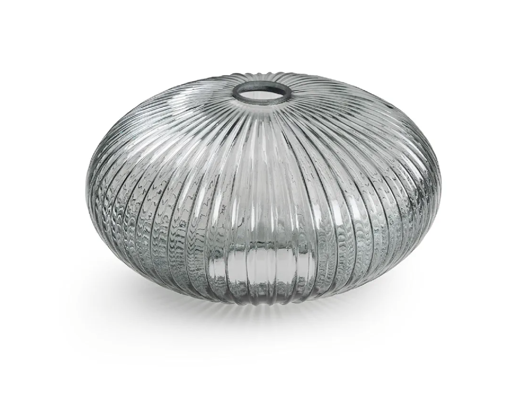 Smoky Glass Lamp Cover Replacement with 1.65 Inch Fitter, 12 Inch Diameter, E26 Base 1-5/8 Inch Fitter, Glass Lampshade for Pendant Light
