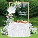 White Satin Tablecloth - Wedding Table Cloths Bow DIY 90x90 in Table Cloth for Christmas Bridal Shower Birthday Party Baby Shower Decorations-1Pack