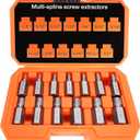 XEWEA 13Pcs Screw Extractor Set Multi-Spline Easy Out Bolt Extractor Kit, Chrome Molybdenum Alloy Steel Hex Head Bolt Remover Tool for Broken Stripped Rusted Bolts Screws Nuts