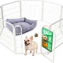 FXW Homeplus Unleashed Indoor Dog Playpen - Stress-Free and Safe Play, Heavy Duty 24 Inch 8 Wire Panels Dog Pen for Puppy and Small Dogs, WhitePatented