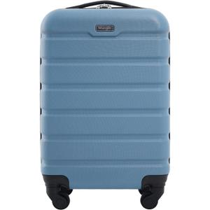 Wrangler Hardside Spinner Luggage, Blue Heaven, Carry-On 20-Inch, 22-inch
