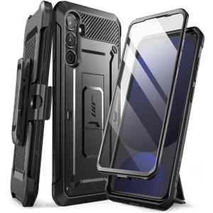 SUPCASE for Samsung Galaxy S24 FE Case with Stand & Belt-Clip, [Unicorn Beetle Pro] [Built-in Screen Protector] [Military-Grade Protection] Heavy Duty Rugged Phone Case for Galaxy S24 FE, Black
