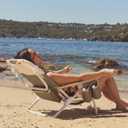 SUNNYLiFE Deluxe Beach Chair, Outdoor Seating, Portable Backpack Design, 5 Adjustable Recline Positions, Insulated Cooler Pocket, Polyester Fabric, Seagrass Sage, 25.59 x 25.2 x 27.56 inches, Standard