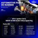 UF311 Ignition Coil & 9807B-561BW Double Iridium Spark Plug For Honda 03-07 Accord,02-11 Civic,02-09 CR-V,03-11 Element,04-05 S2000/06-11 Acura CSX,02-06 Acura RSX Replaces#C1382 UF583 5C1382