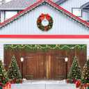 Christmas Garage Door Cover Decorations 7x16ft Winter Holiday Xmas Party Barn Rustic Wood Board Banner Backdrop Background Outdoor Indoor Large Wall Decor